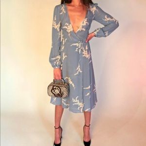 Realisation Par Violette Midi Wrap Dress Summer Loving Blue M